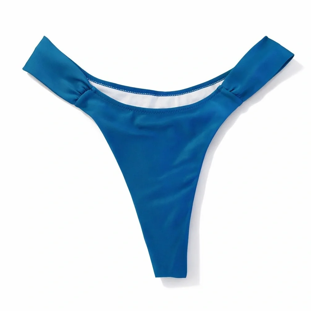 ✨ Red Teal Colorblock‎ Triangle Bikini Set High Cut Bottom Size L New ✨